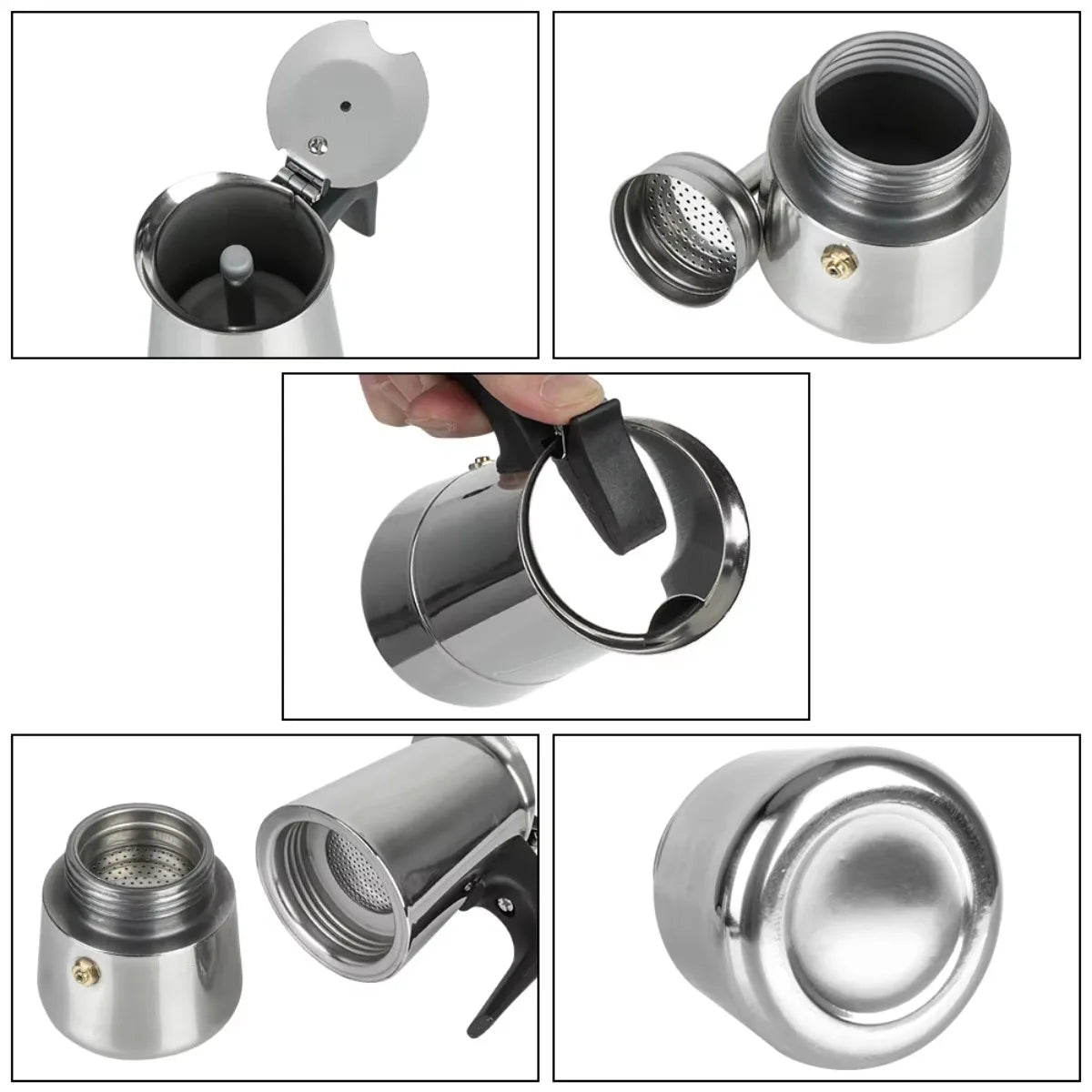 Portable Stainless Steel Moka Pot – Espresso & Tea Maker