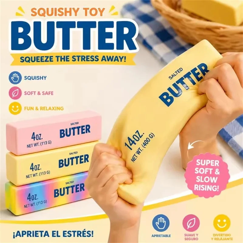 Butter Cheese Stick Squishy Fidget Toy – Soft PU Squeeze