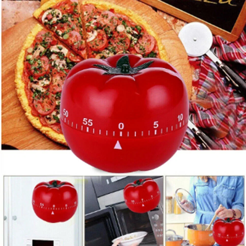 Tomato Mechanical Kitchen Timer – Pomodoro Countdown Clock