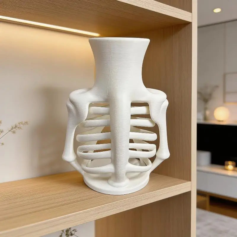 3D Printed Skeleton Ribcage Vase | Gothic Halloween Décor