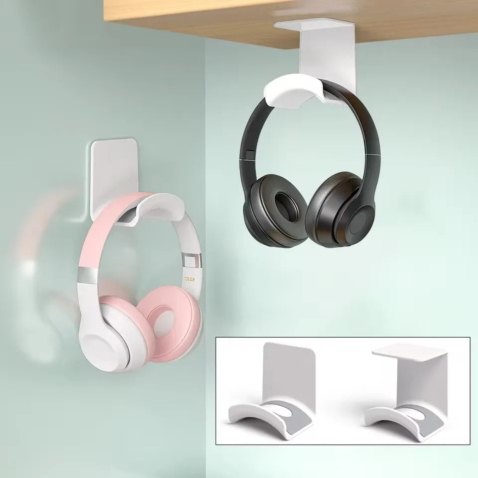 Universal Headphone Stand – Wall Mount & Under Desk Hanger
