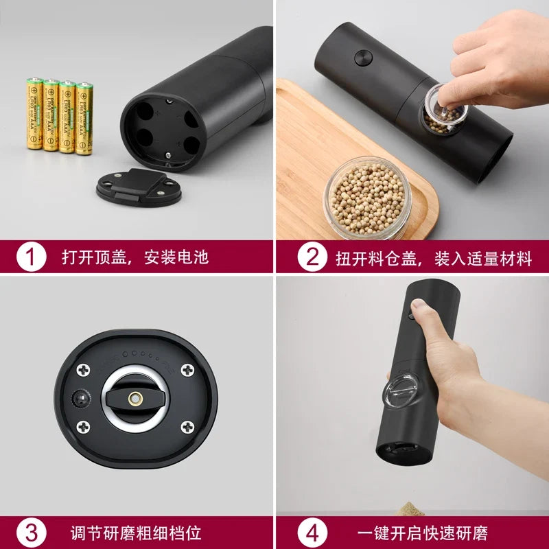 CLITON Electric Salt & Pepper Grinder Set | Adjustable Ceramic Mill