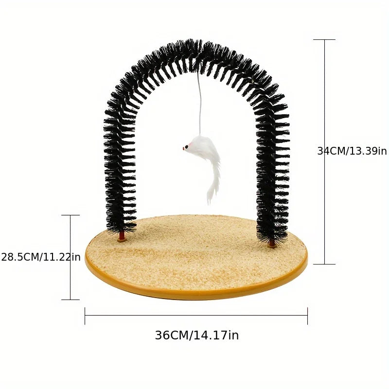 Cat Arch Self-Grooming Brush & Scratching Pad – Interactive Toy