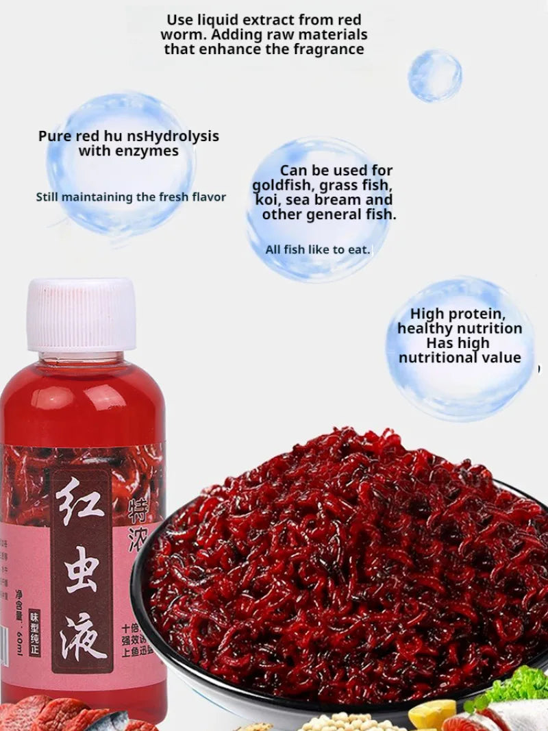 Red Worm Liquid Bait Additive – Fish Attractant for Carp