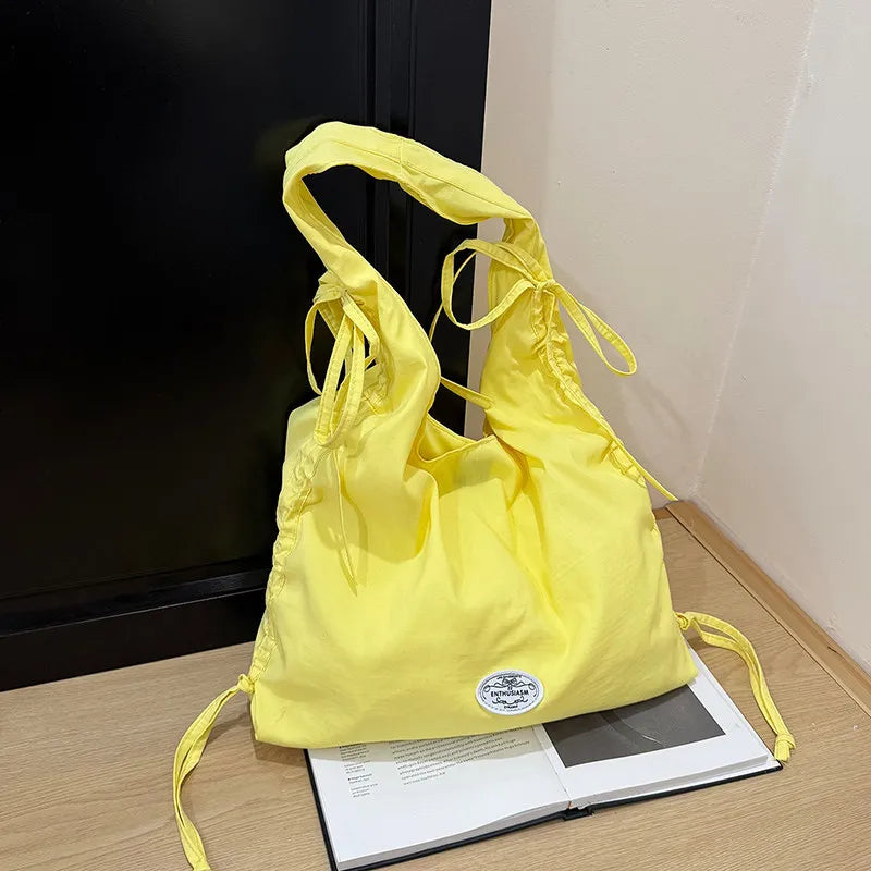 Women's Large Nylon Tote Drawstring Shoulder Bag | Nixie