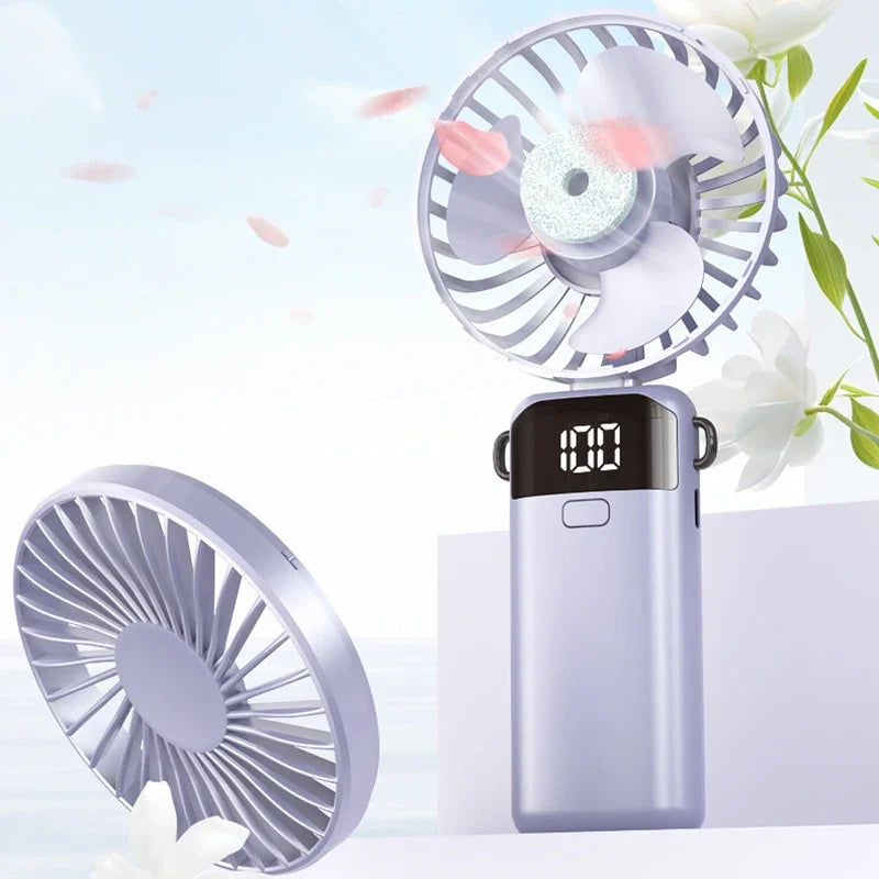 Nixie 1200mAh USB-C Foldable Handheld Fan with LED Display