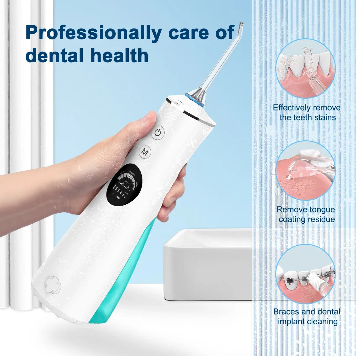 DUTRIEUX Cordless Water Flosser | LCD, 5 Modes, IPX7