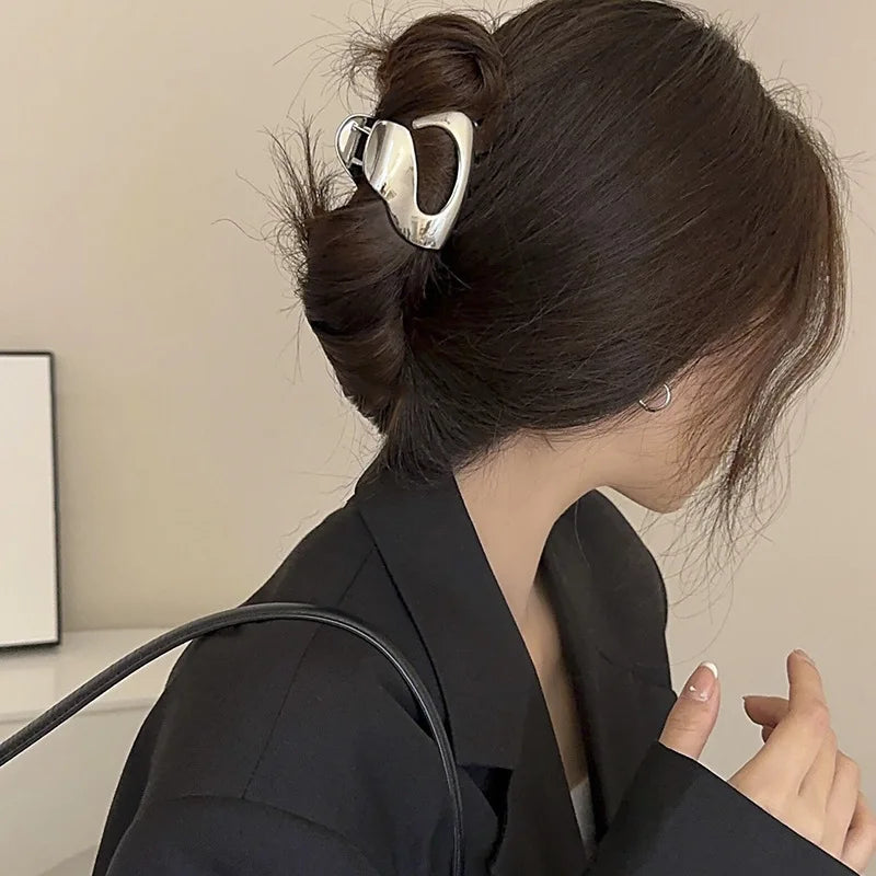 Metal Geometric Hair Claw Clips – Korean Style Barrettes Women