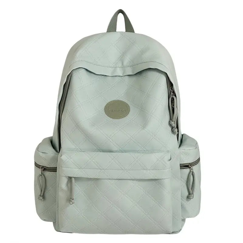 Korean Minimalist Diamond Pattern Women's Backpack Large Capacity