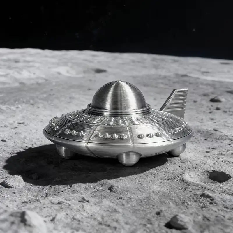 3D Printed UFO Figurine Retro Sci-Fi Alien Spaceship Desk Ornament