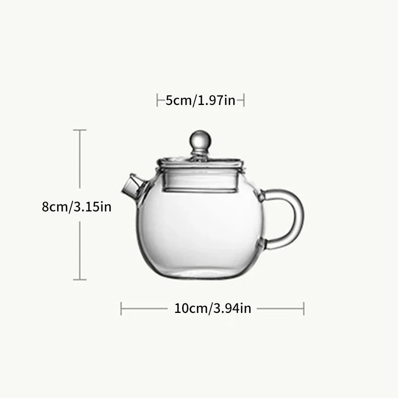 150ml Mini Borosilicate Glass Teapot – Kung Fu Tea for One
