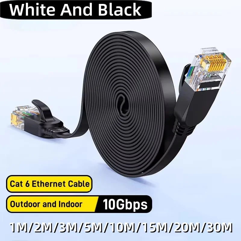 Cat 6 Flat Ethernet Cable – 1Gbps LAN for Gaming & Home