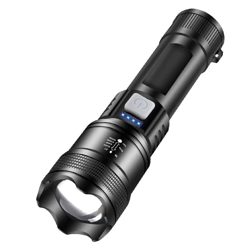 Zoomable LED Rechargeable Flashlight – High-Power Outdoor Torch