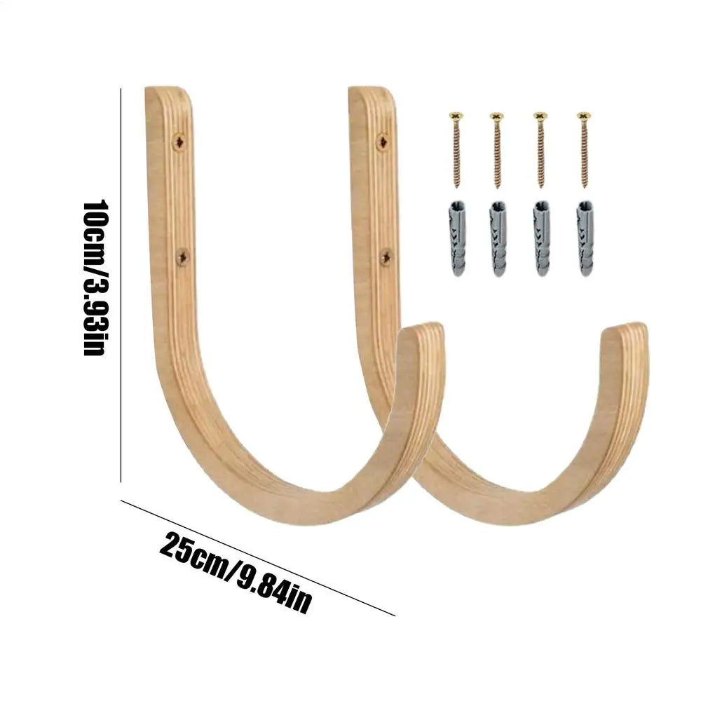 Wooden Yoga Mat Wall Mount Rack – 2-Piece Storage Set