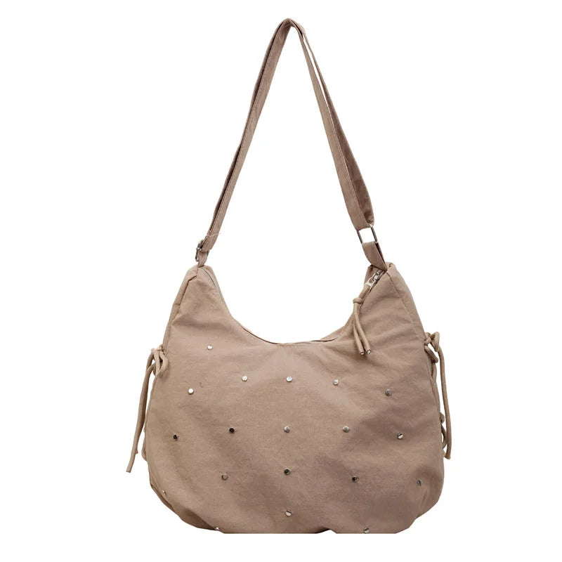 Women's Rivet Dumpling Crossbody Bag – Large Capacity Shoulder Bag