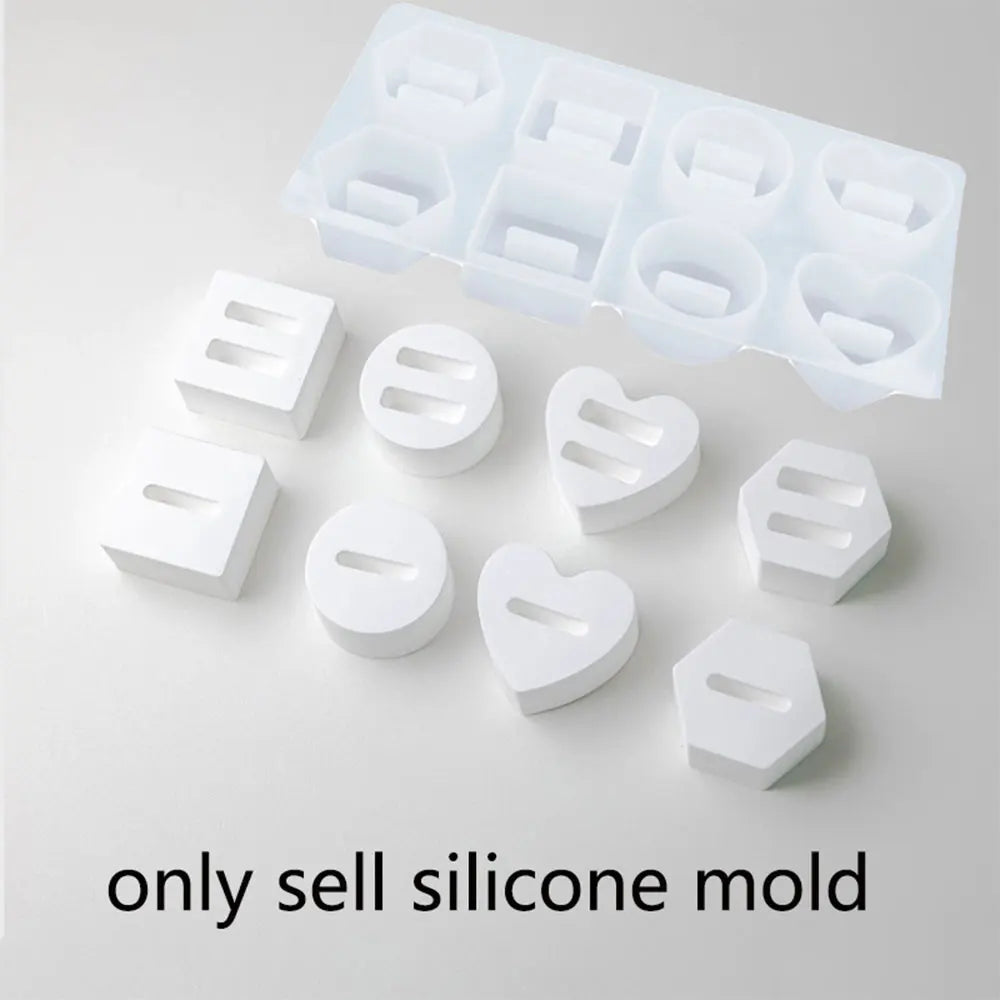 Silicone Jewelry Dish Mold – Heart, Square & Oval Ring Trays