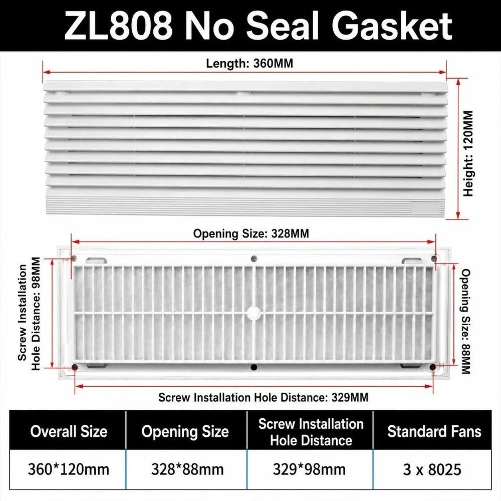 ABS Vent Grille Dustproof Waterproof Louver Fan Cover