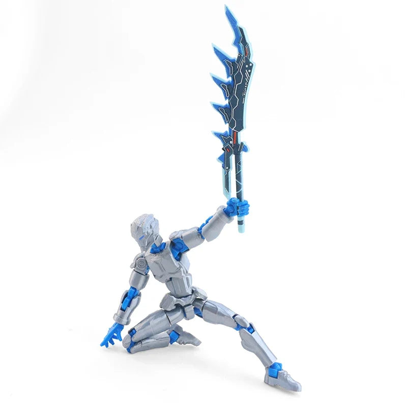 Winged Mech Robot Model – 3D Printed Poseable Desktop Figure