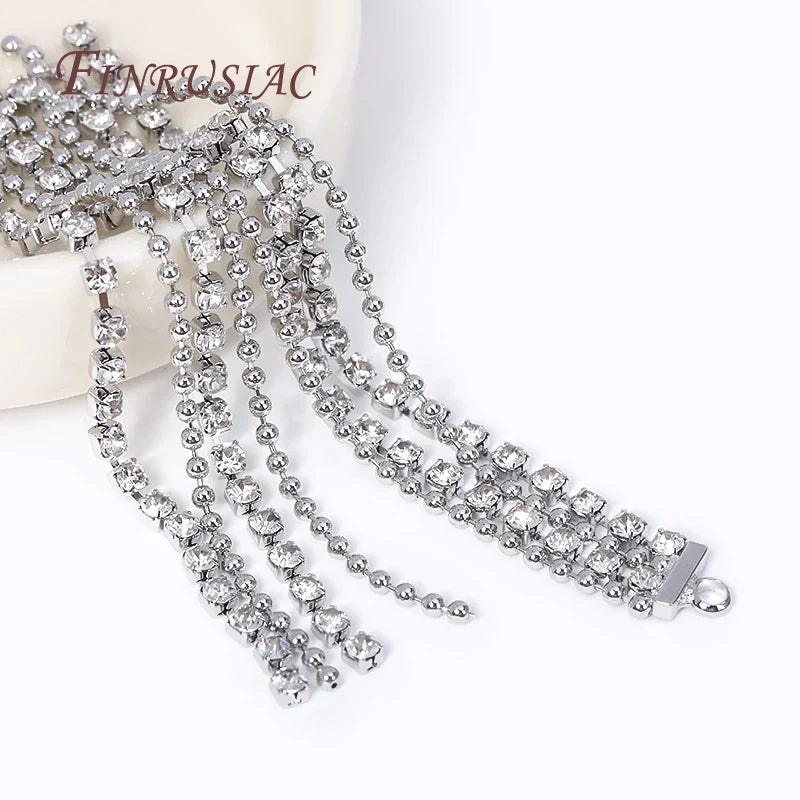 18K Gold Plated Rhinestone Tassel Pendant – DIY Earring Finding
