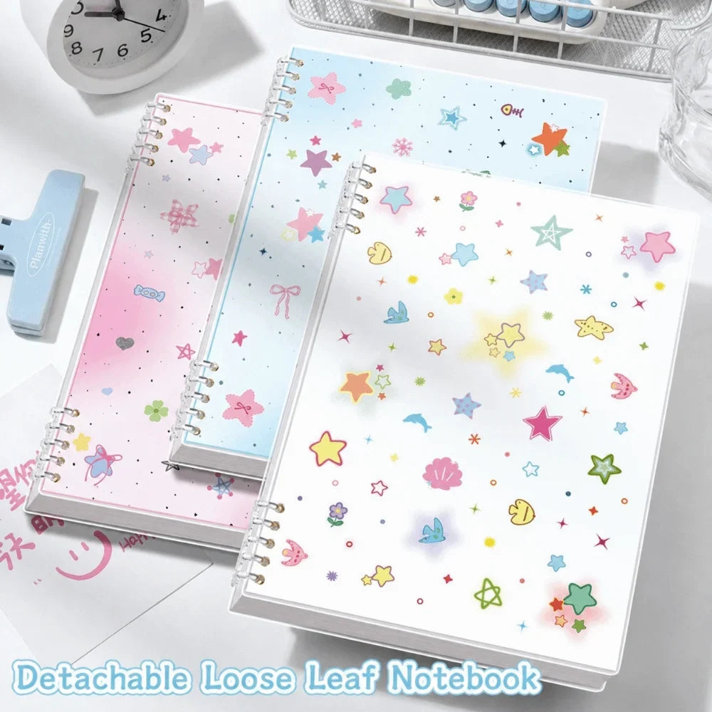 A5/B5 Star Print Loose-Leaf Binder Notebook | Dopamine Planner