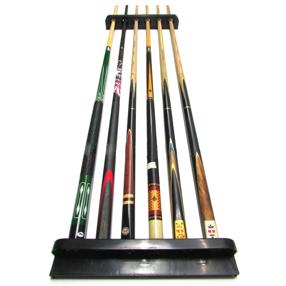 Wall-Mounted Pool Cue Holder – 6-Slot Billiard Cue Rack Pair