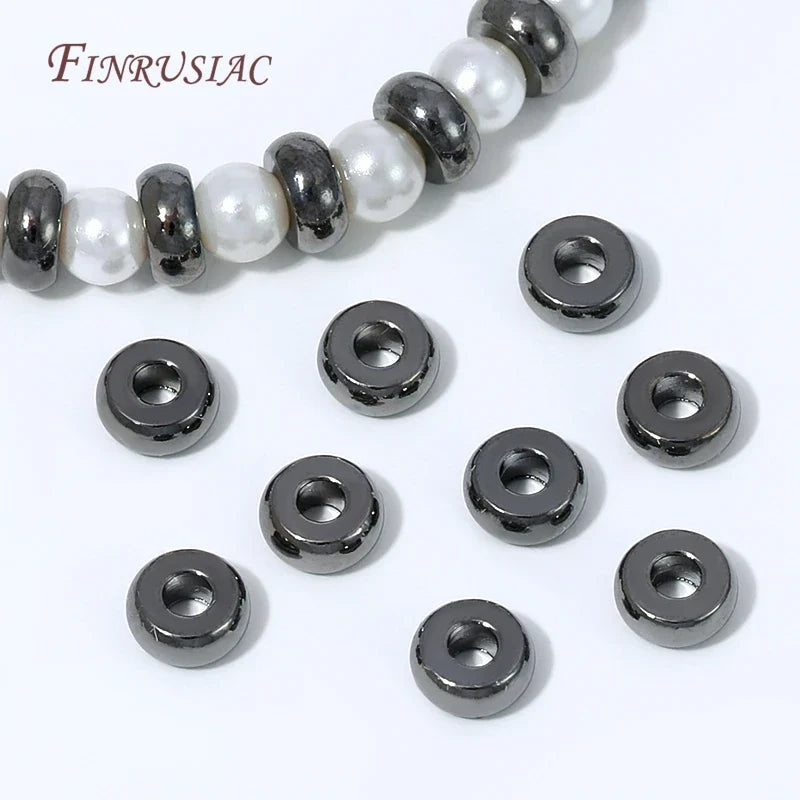 Black Plated Flat Donut Spacer Beads | Brass DIY Jewelry Findings