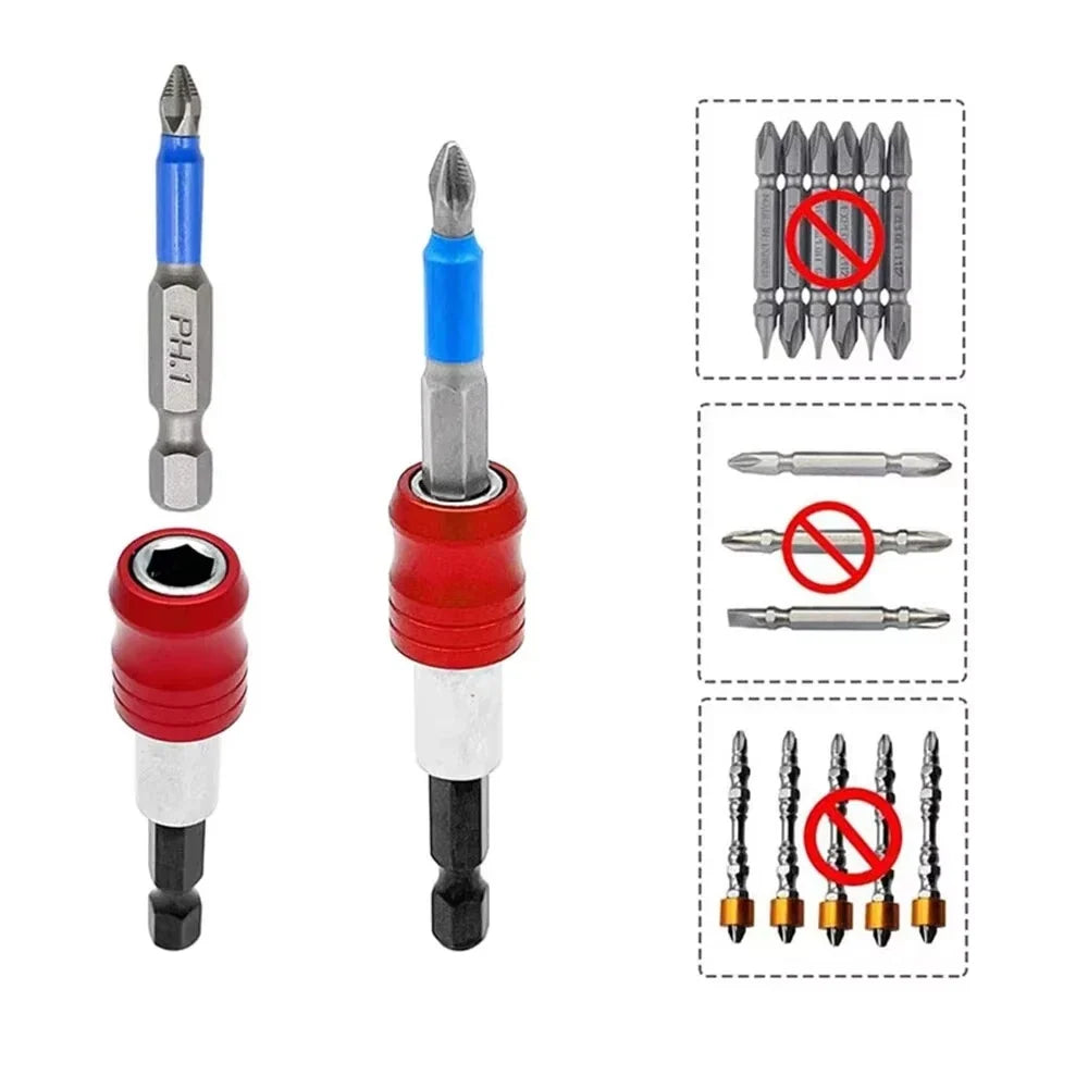 4-Pc Hex Shank Quick-Release Self-Locking Drill Extension Bar