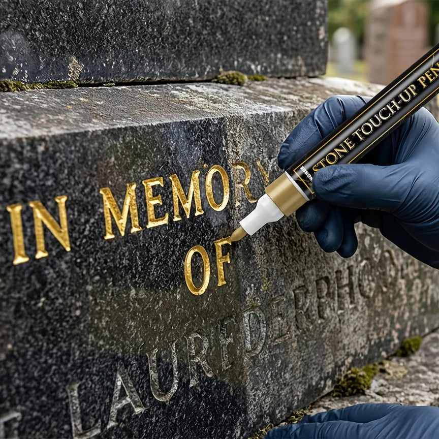 Golden Tombstone Marker Pen – Weather-Resistant Stone Restorer