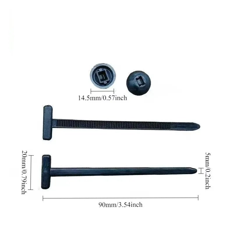 Universal Nylon Cable Tie Clips Car Auto Fastener Screw Replacement
