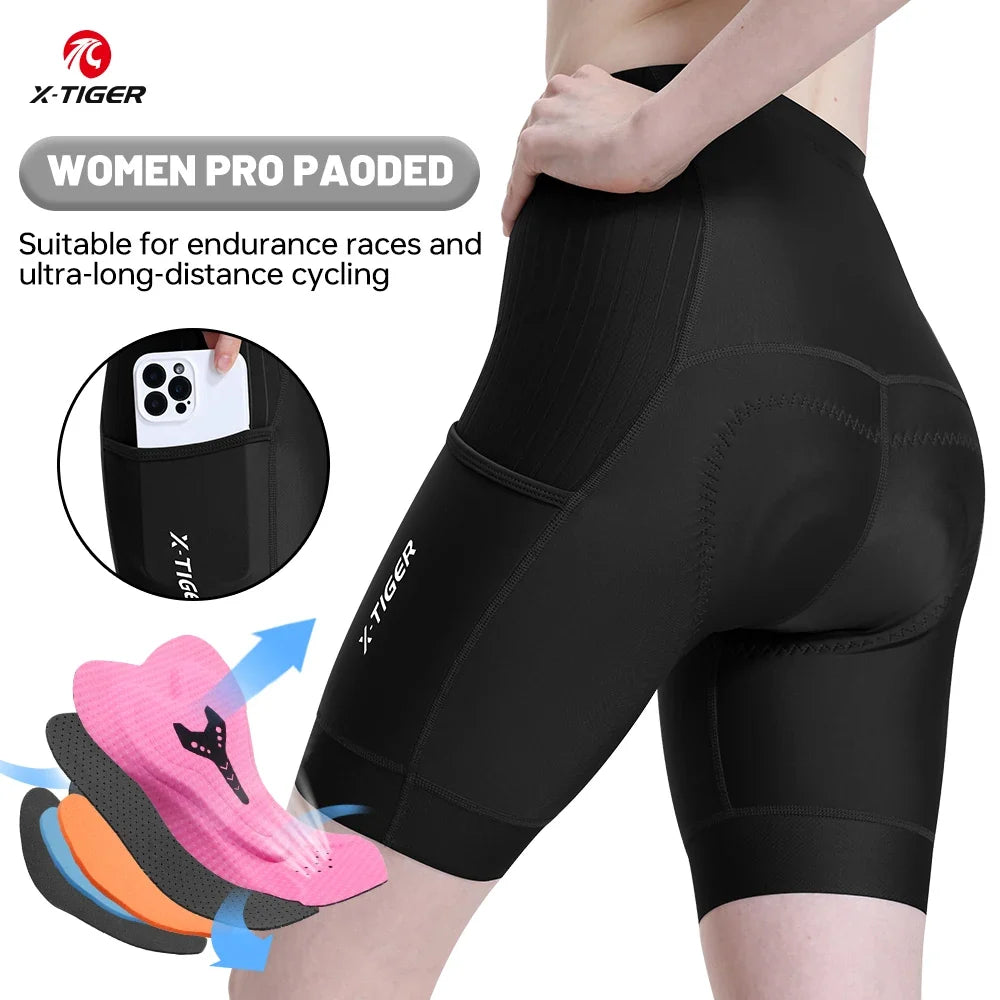 X-Tiger Women's MTB Cycling Shorts – 8Hr Padded Quick Dry