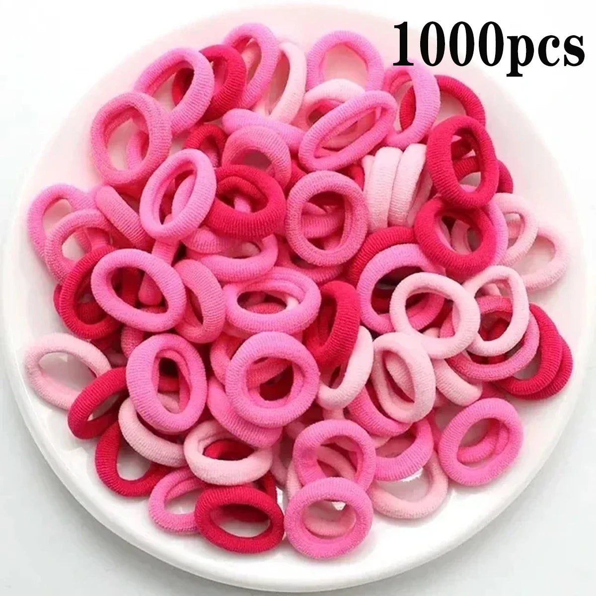 200–1000pcs Colorful Nylon Elastic Hair Bands for Women & Girls