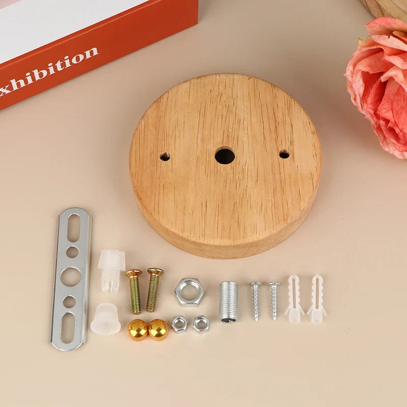 Wooden Ceiling Plate Lamp Base | 10/12cm Pendant DIY Chandelier