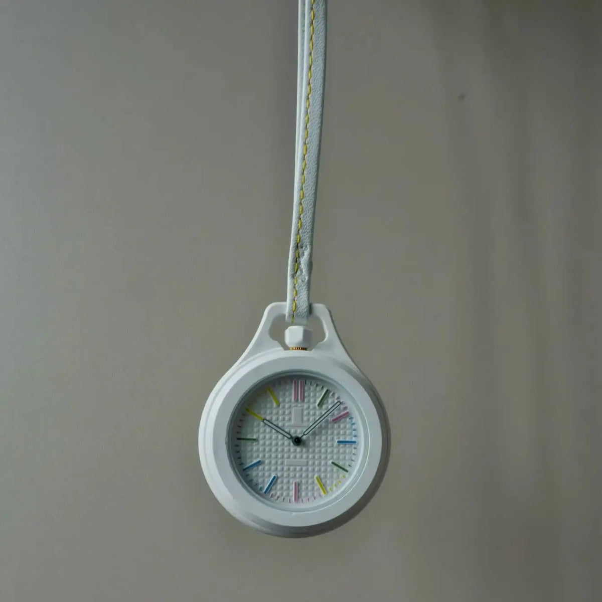 REBIRTH Men's Leather Pendant Pocket Quartz Watch – Round Dial
