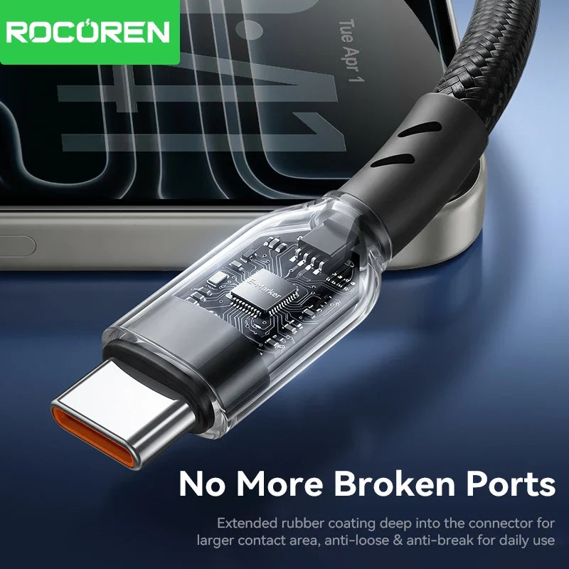 Rocoren 240W USB-C Fast Charging Cable – 0.5m, 1m & 2m
