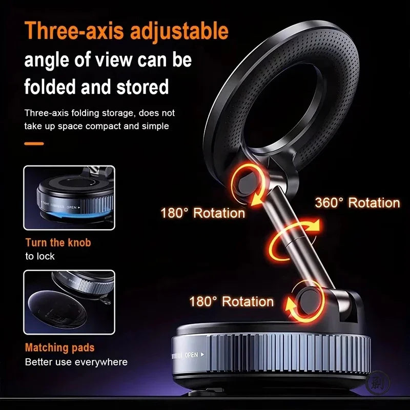 Foldable Magnetic Car Phone Holder – 360° Universal Mount