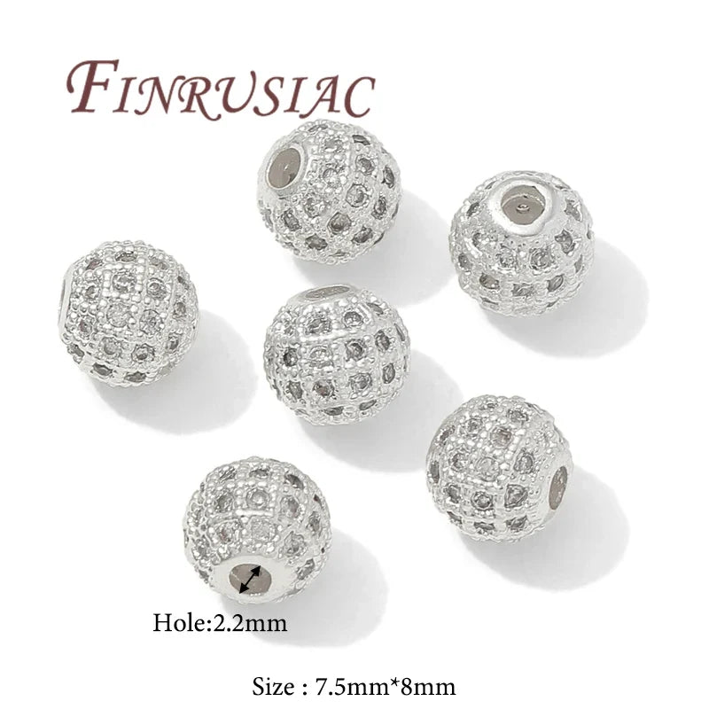 18K Gold Plated Zircon Spacer Beads – Brass DIY Jewelry Making