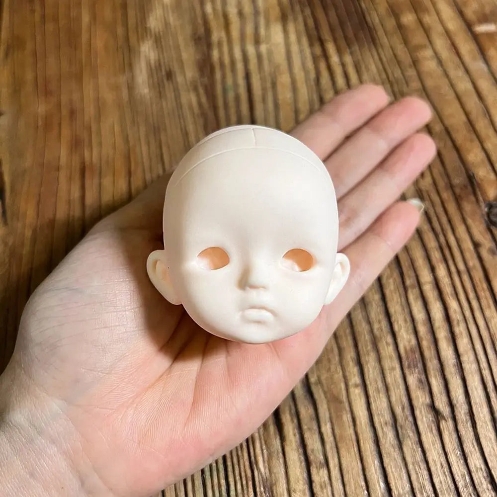 1/6 BJD MJD Doll Head Soft PVC Blank DIY Makeup Practice