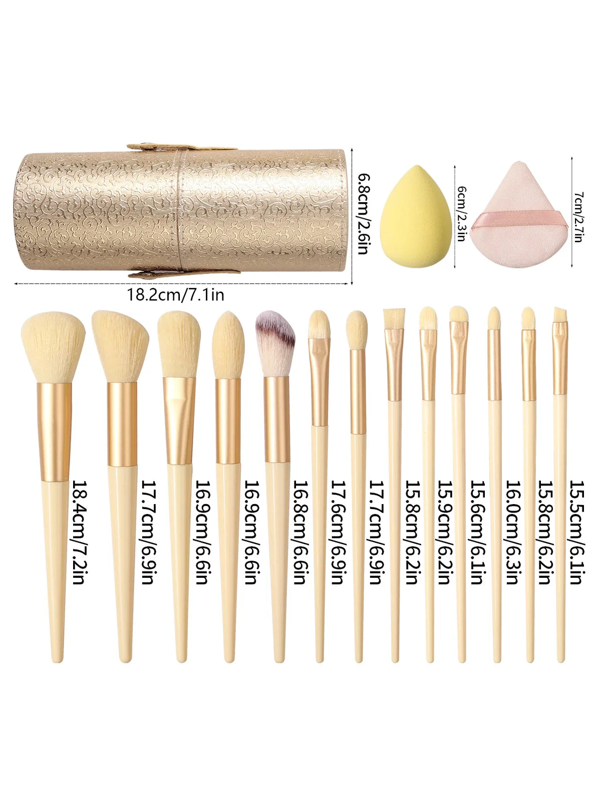 20-Piece Professional Makeup Brush Set with Storage Bucket