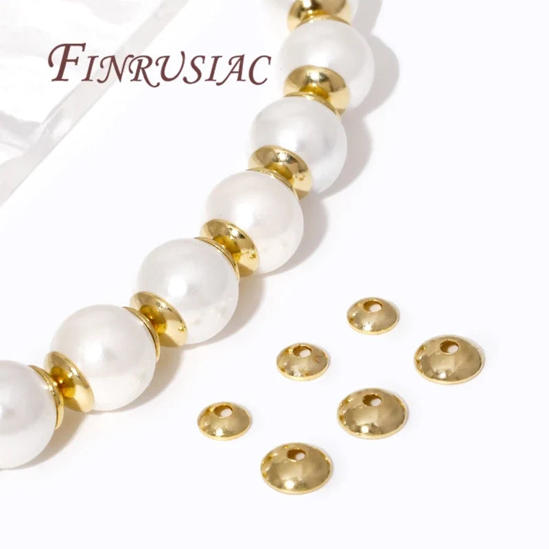 14K Gold Plated Brass Round Bead Caps 3mm 4mm – DIY Jewelry
