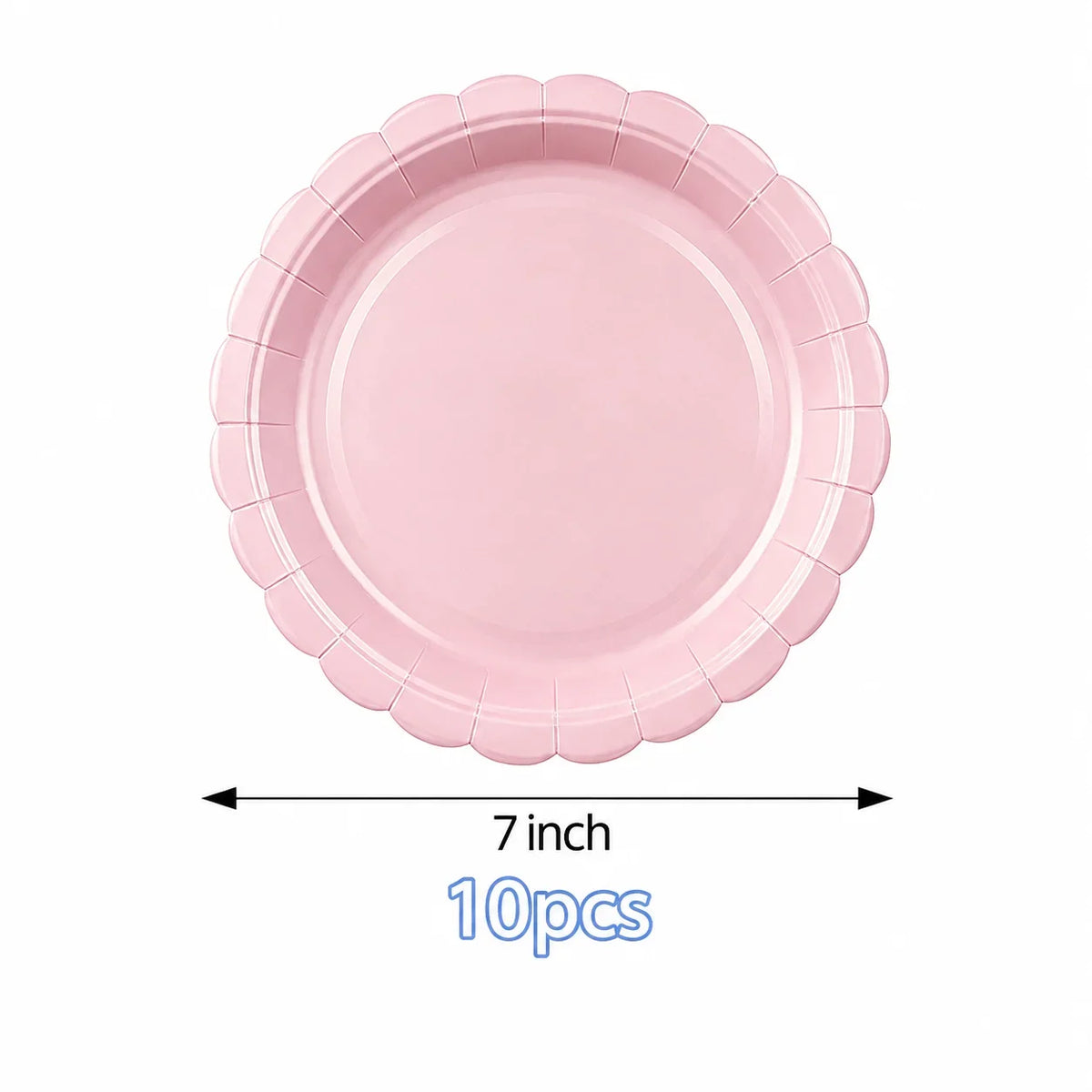 Pink Scalloped Disposable Tableware Set – Plates, Cups & Napkins