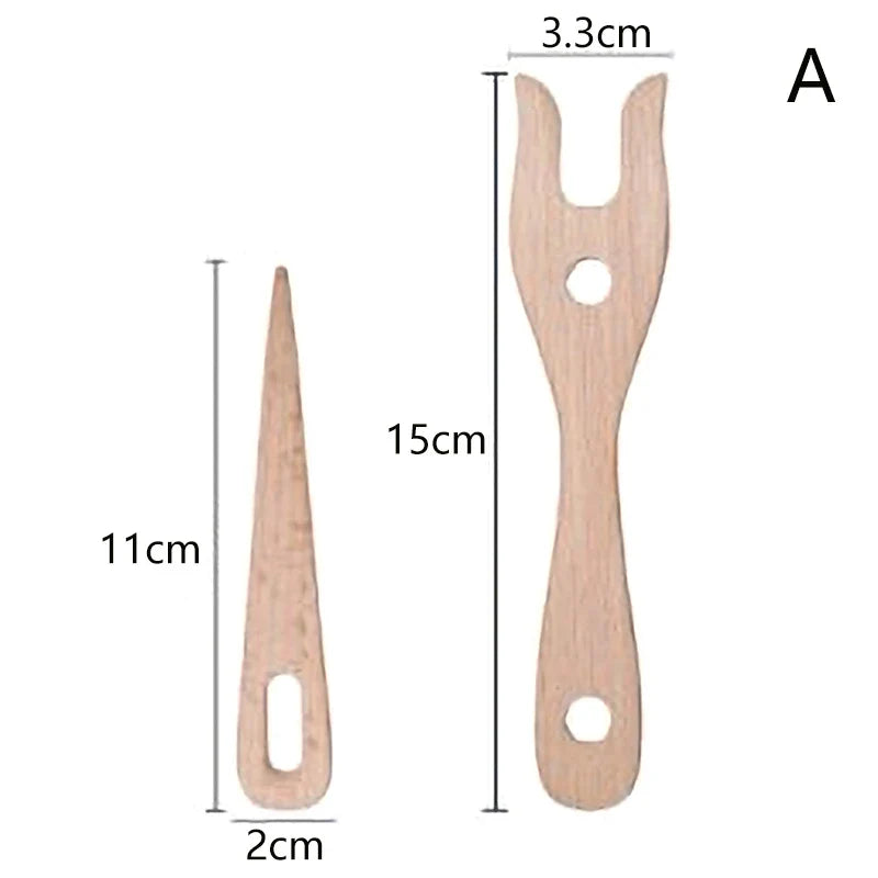 Bamboo Knitting Fork & Large Eye Needle Kit – 2-Piece Set