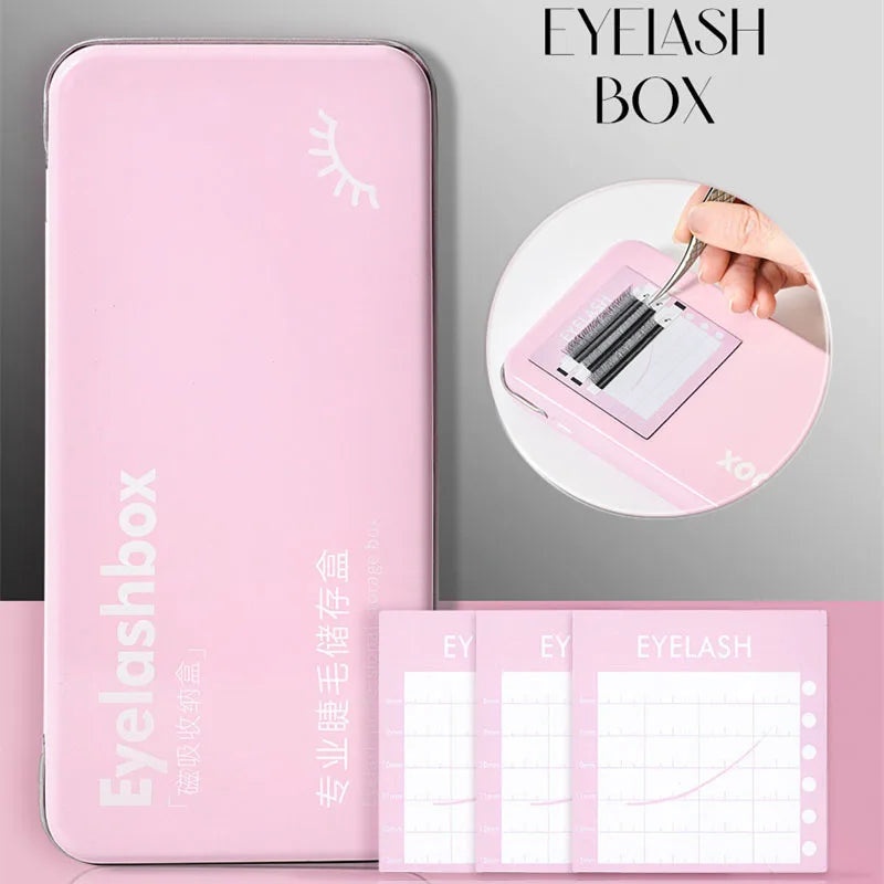 Magnetic Eyelash Extension Storage Box with 6 Lash Tiles