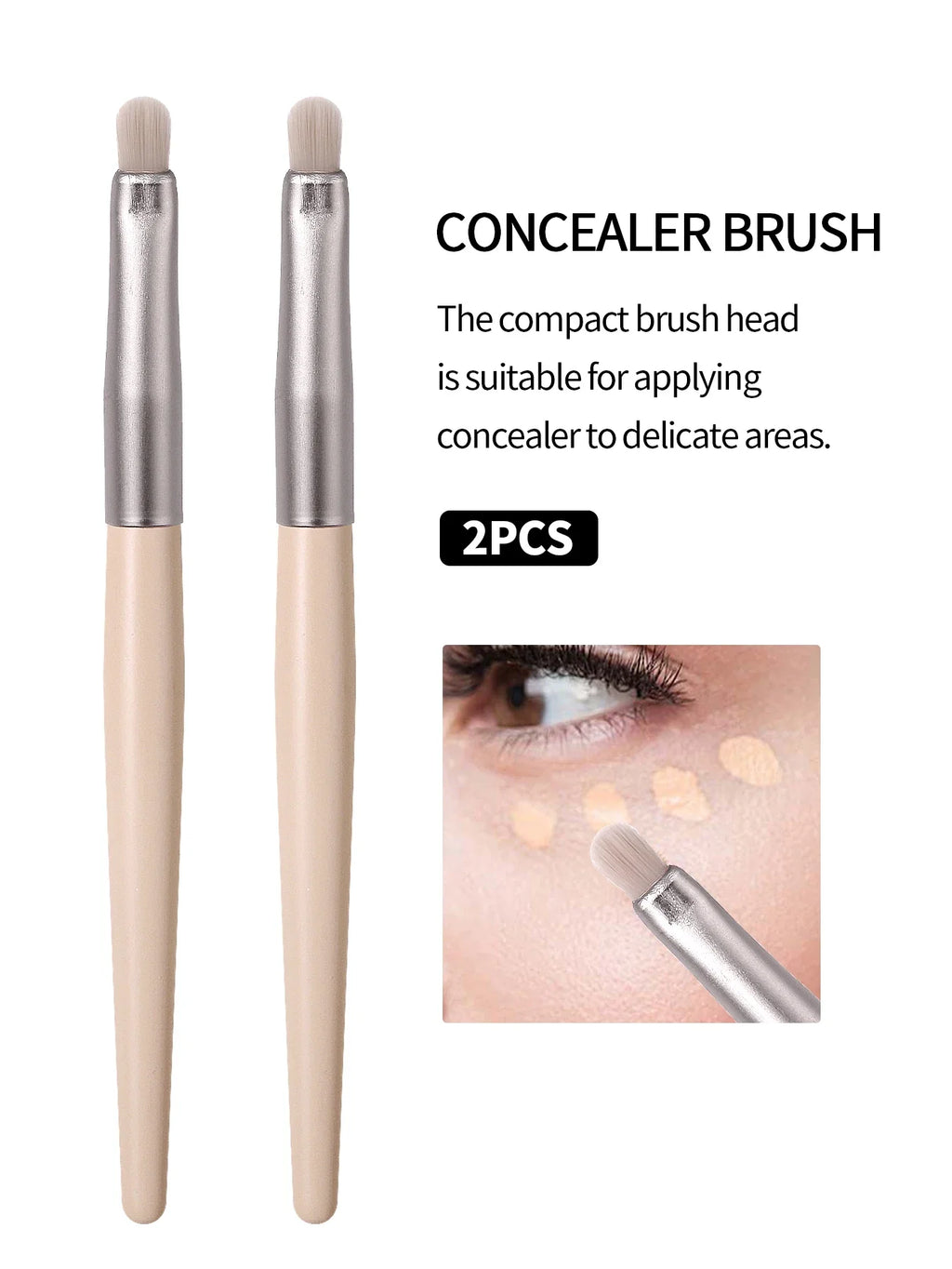 Nixie 2-Piece Soft Makeup Brush Set – Foundation & Eyeshadow