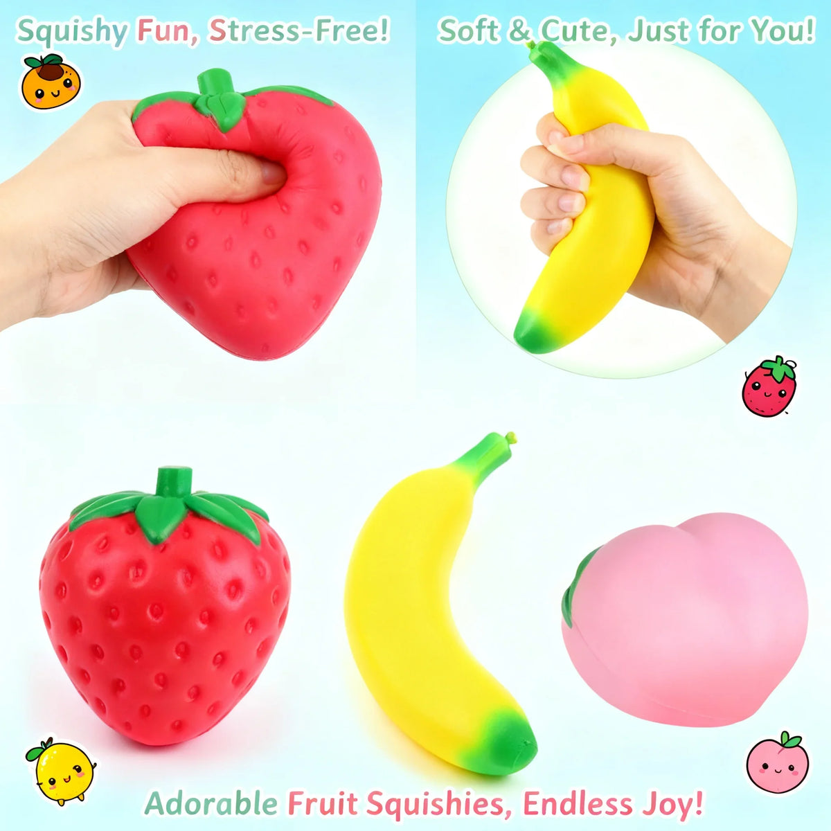Super Jumbo Strawberry Squishy Slow Rising Fidget Toy | Non-Toxic