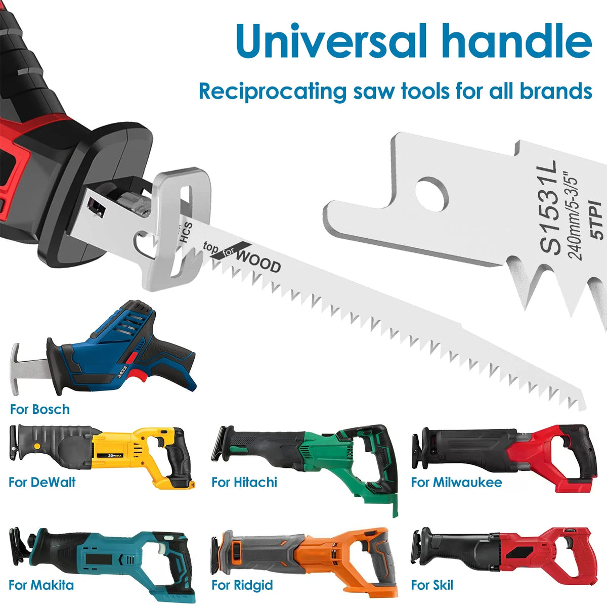 12Pcs Reciprocating Saw Blades 6 & 9 Inch High Carbon Steel Set