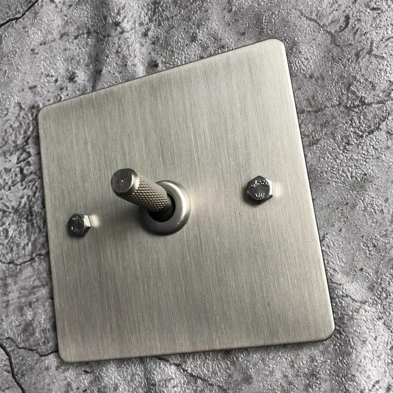 Industrial Knurled Toggle Wall Switch 1-4 Gang Stainless Steel Retro