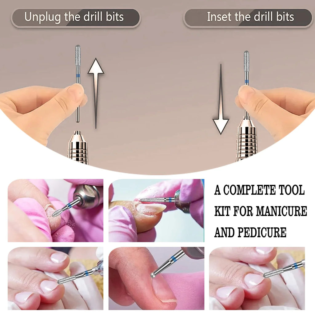 Tungsten Carbide Nail Drill Bit Set – Cuticle & Polishing