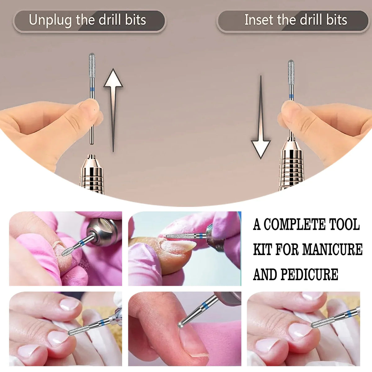 Tungsten Carbide Nail Drill Bit Set – Cuticle & Polishing