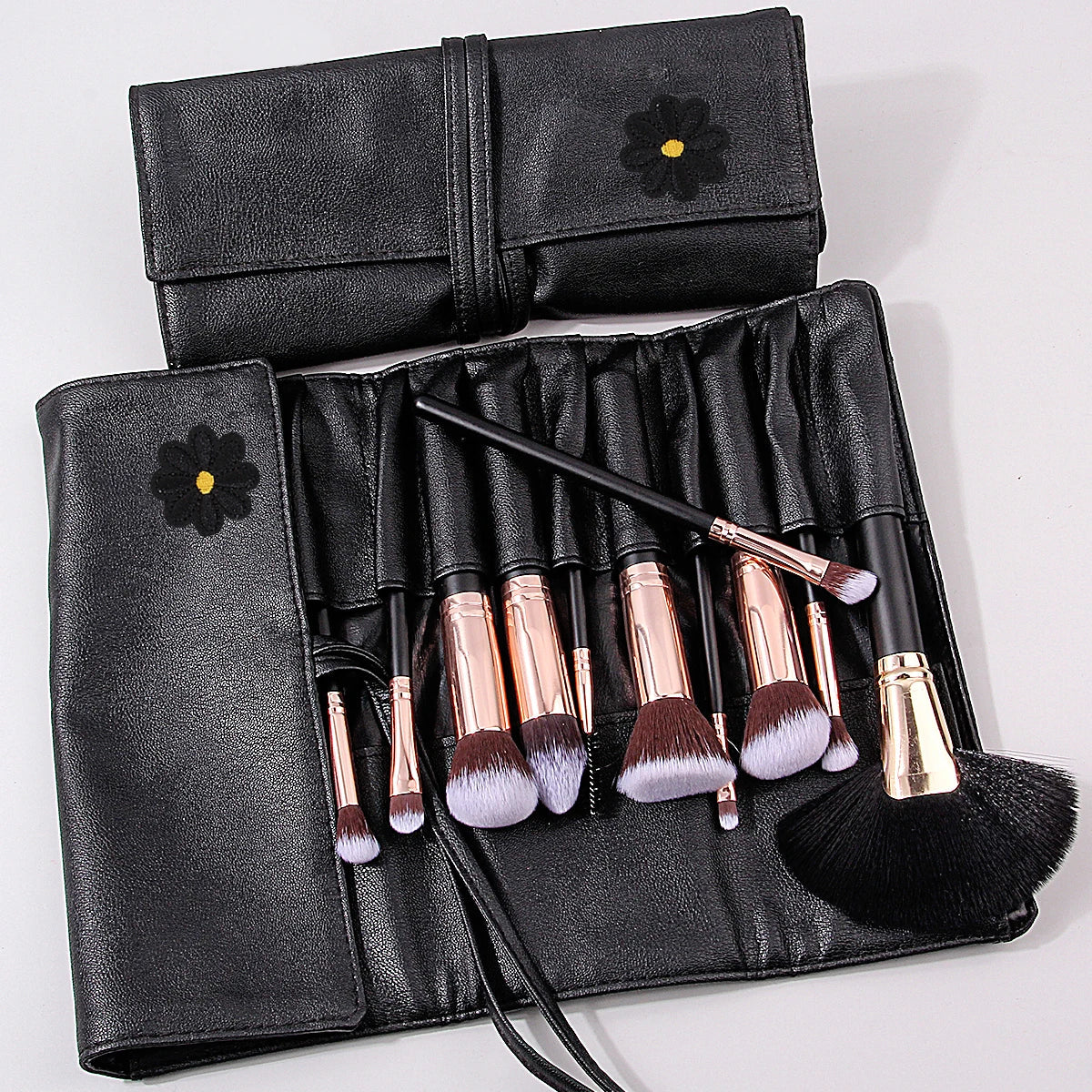 Makeup Brush Holder Bag – 12-Slot Portable PU Storage Case