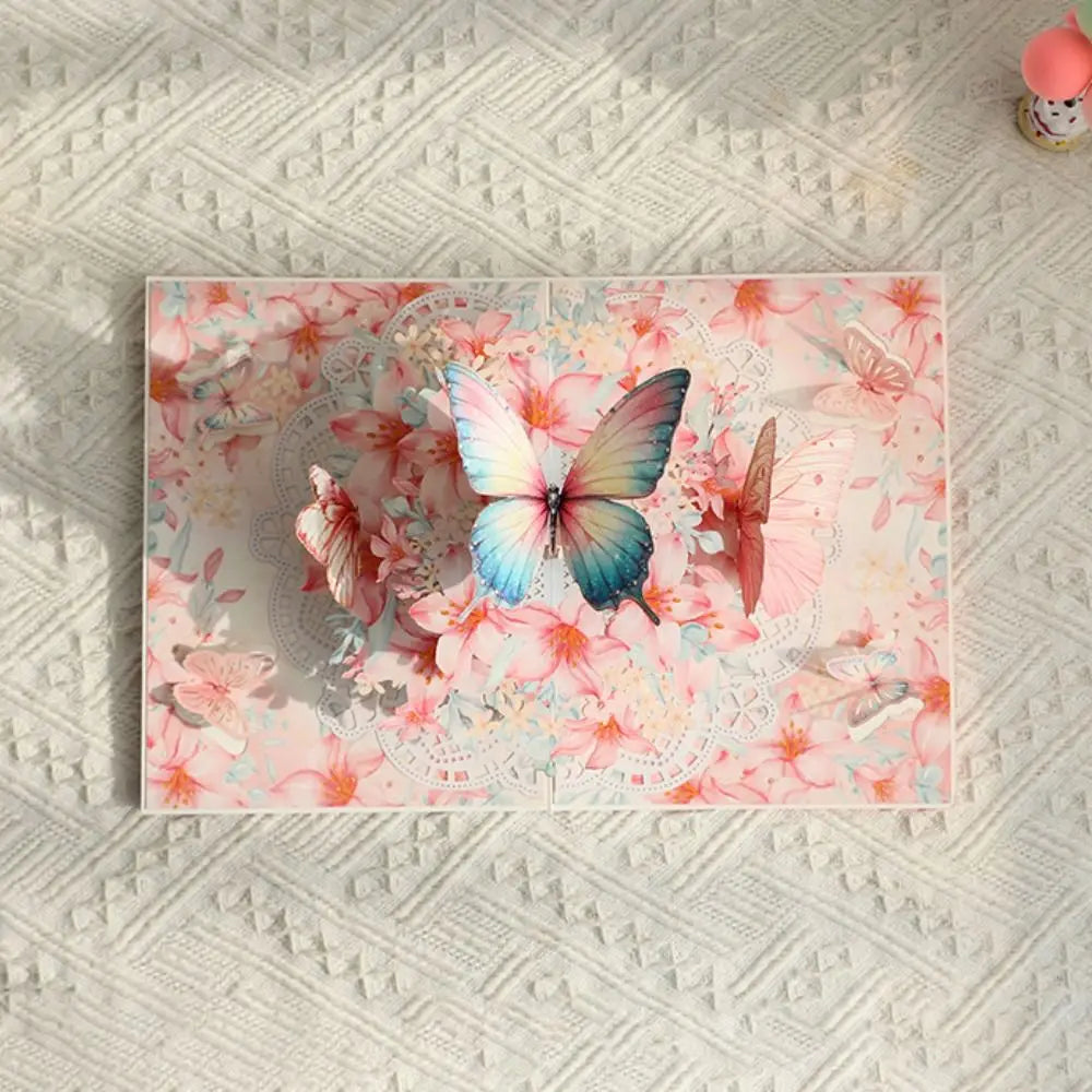 3D Pop-Up Butterfly Flower Birthday Card with Envelope